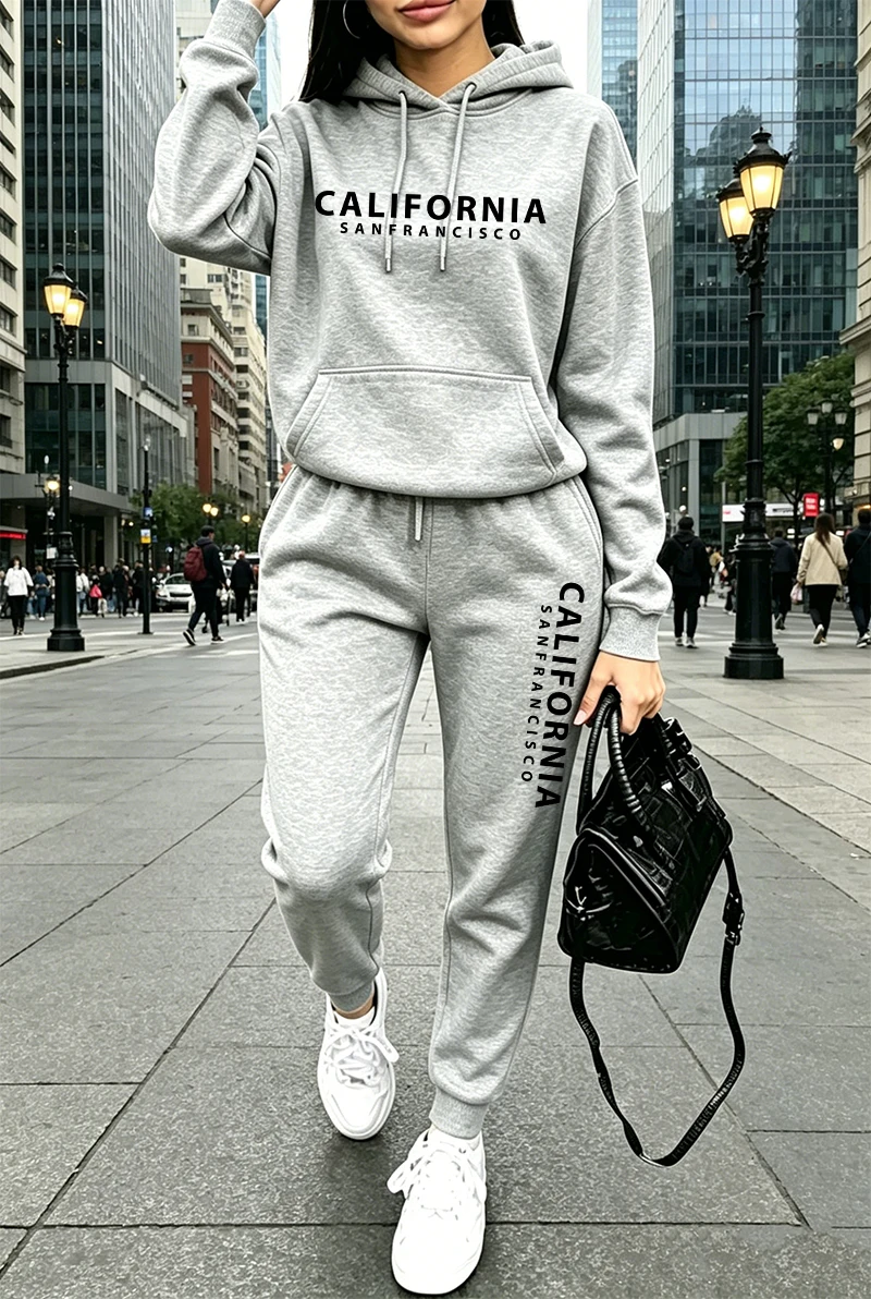 Winter Clothing For - Quality Womens Tracksuit Printing Casual Hoodie