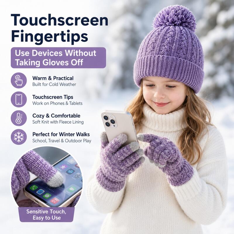 Kids Winter Knit Hat Touchscre - Knit Glove Touch Screen ulasan dan harga