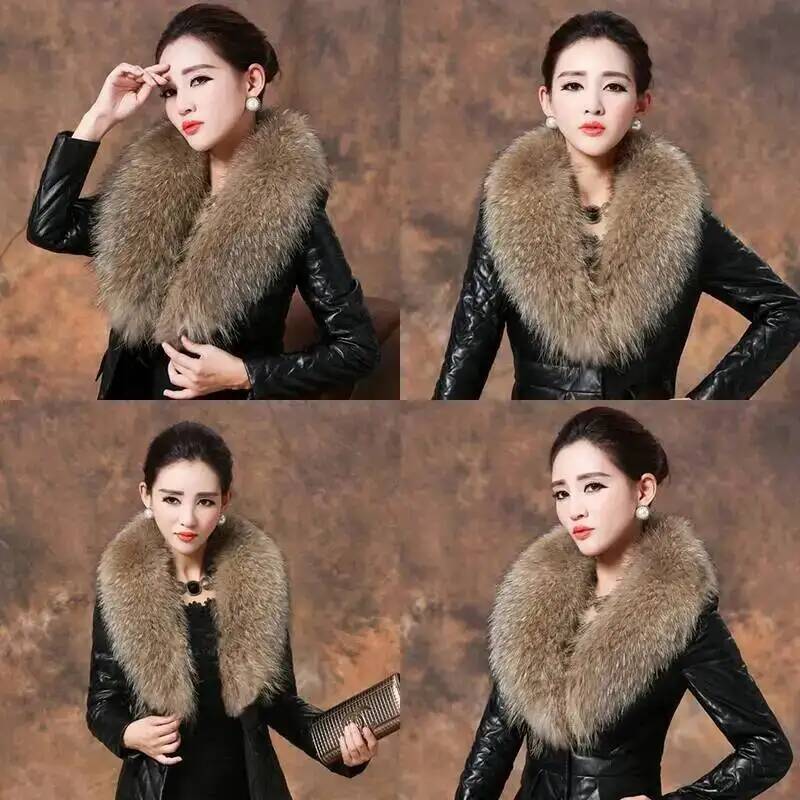 Natural Raccoon Fur Collar Rea - Winter Clothing Pk ulasan dan harga