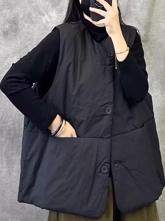 Retro Short Sleeveless Vest Wo - Winter Clothing Needs ulasan dan harga