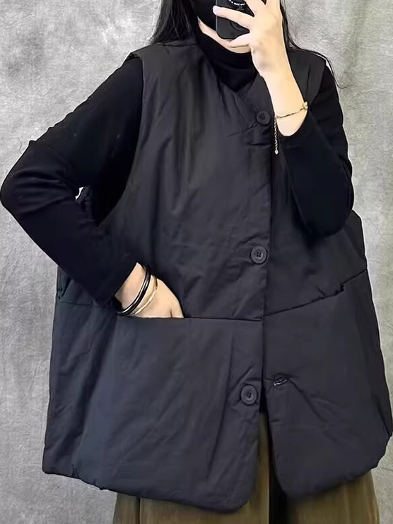 Retro Short Sleeveless Vest Wo - Winter Clothing Needs ulasan dan harga