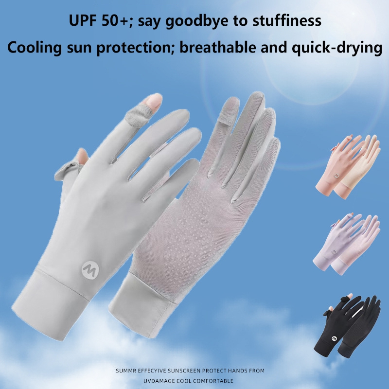 Sunscreen Ice Silk Breathable  - Knit Glove Touch Screen ulasan dan harga
