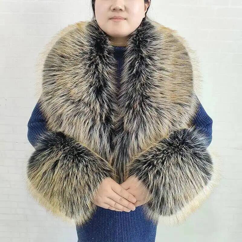 Large Women Faux Fox Fur Scarf - Winter Clothing Pk ulasan dan harga