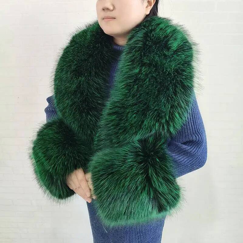 Large Women Faux Fox Fur Scarf - Winter Clothing Pk ulasan dan harga