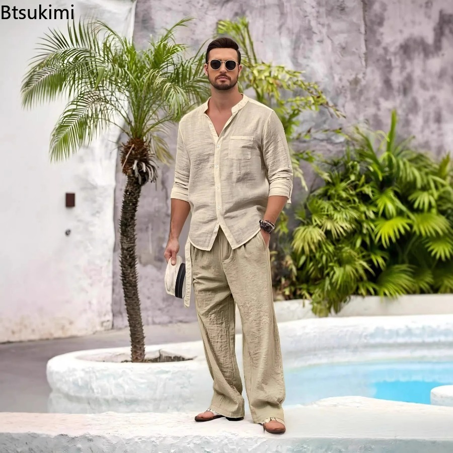 New Men's Casual Cotton Linen  - Winter Clothing For Men ulasan dan harga