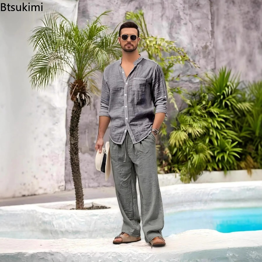 New Men's Casual Cotton Linen  - Winter Clothing For Men ulasan dan harga