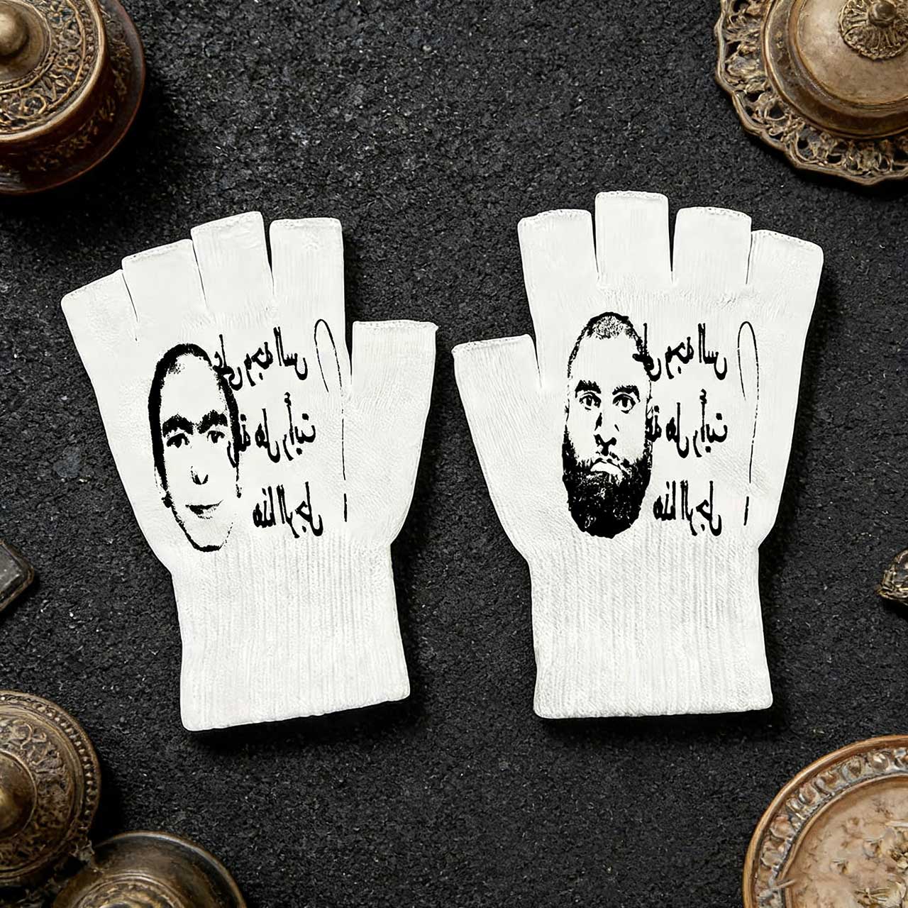 Y2K Retro Printed Fingerless G - Knit Glove Touch Screen ulasan dan harga