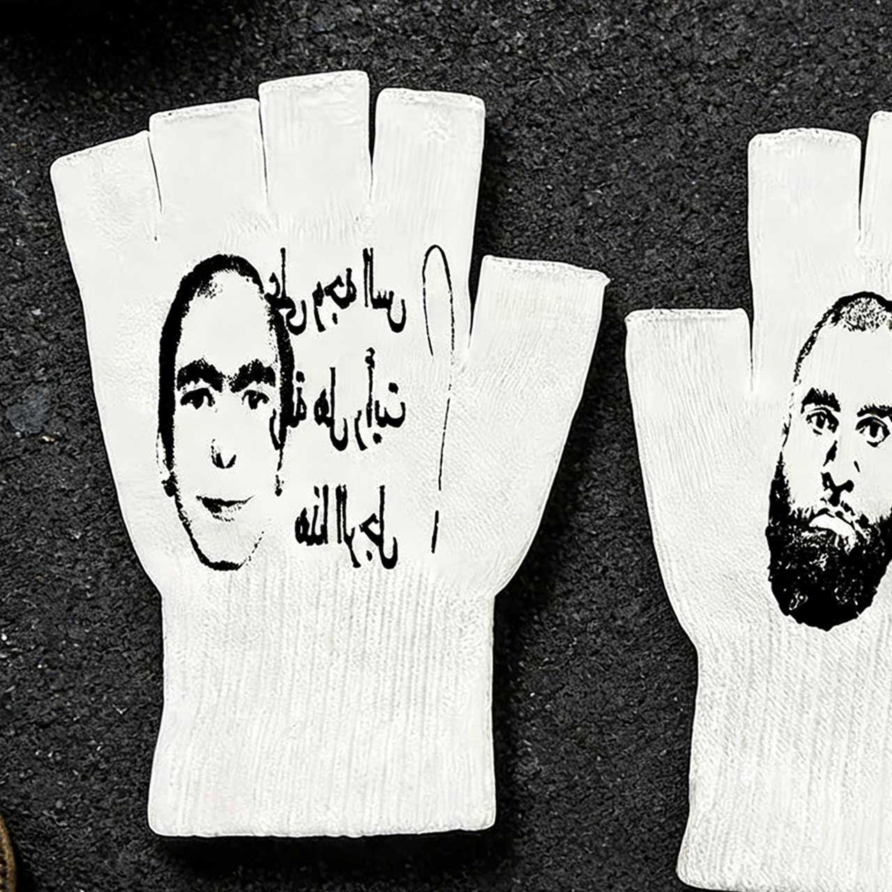 Y2K Retro Printed Fingerless G - Knit Glove Touch Screen ulasan dan harga