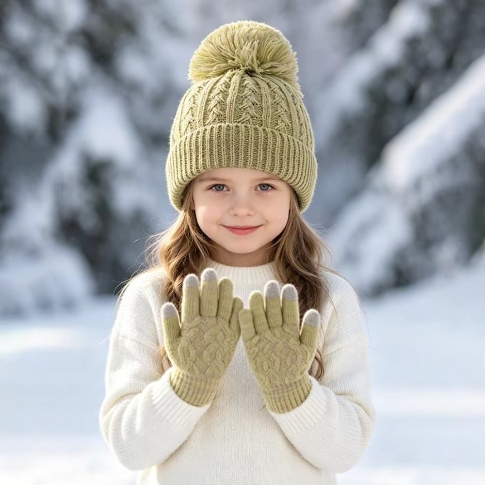 2Pcs/Set Fashion Winter Childr - Knit Glove Touch Screen ulasan dan harga