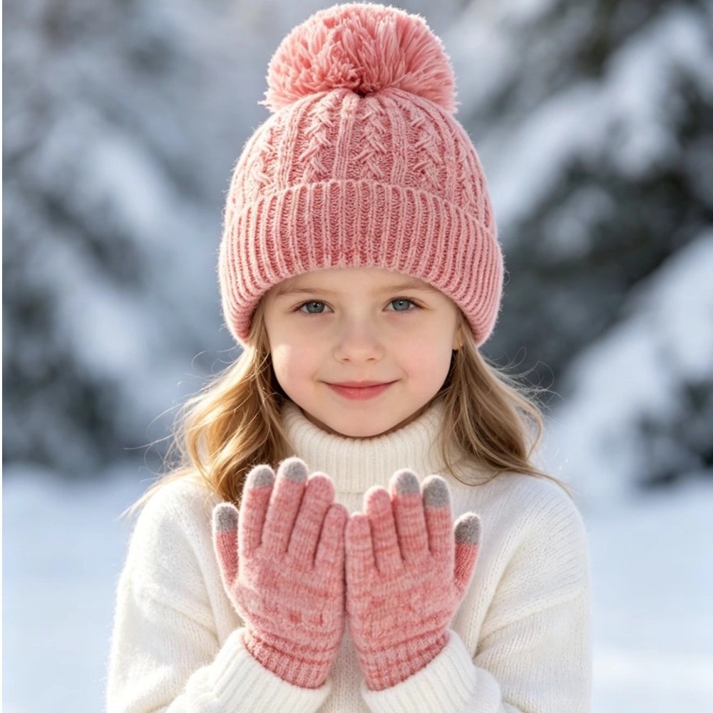 2Pcs/Set Fashion Winter Childr - Knit Glove Touch Screen ulasan dan harga