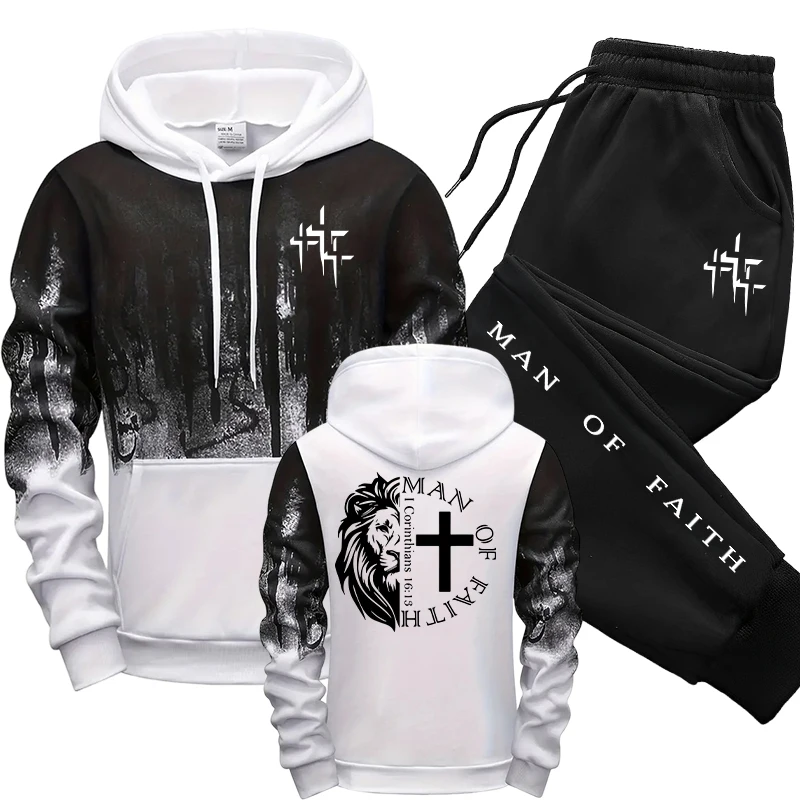 Man of Faith Pattern Men's Set - Winter Clothing For Men ulasan dan harga