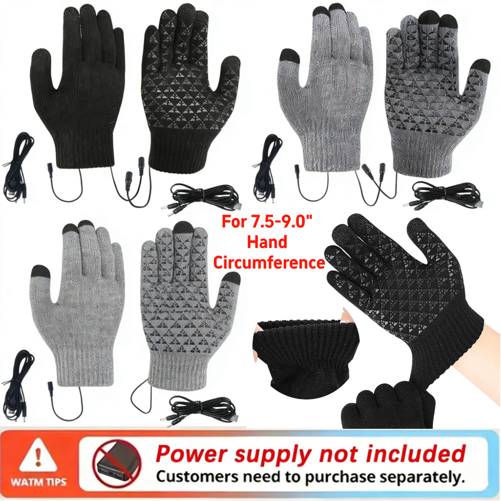 5-1Pairs USB Heated Knitted Gl - Knit Glove Touch Screen ulasan dan harga